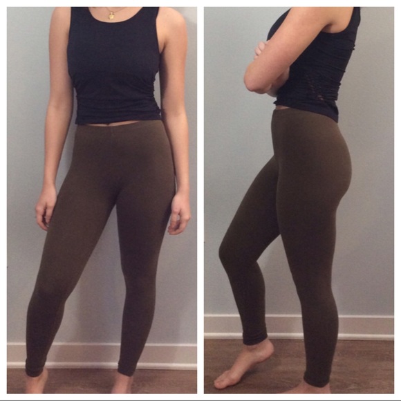 Forever 21 olive green leggings, size S - Picture 1 of 4